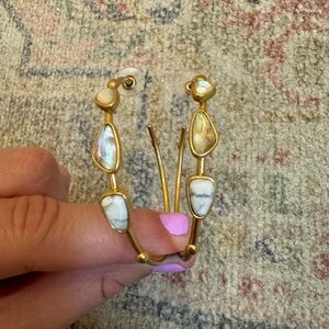 Kendra Scott three stone hoop earrings